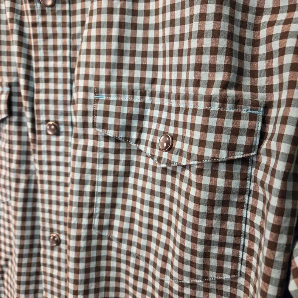 Banana Republic Men's Slim Fit Long Sleeve‎ Button Up Shirt Size L Gingham Blue